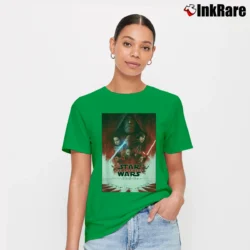 Women’s Star Wars The Last Jedi Poster Signature T-Shirt in irish green | Soft, Flattering Fit