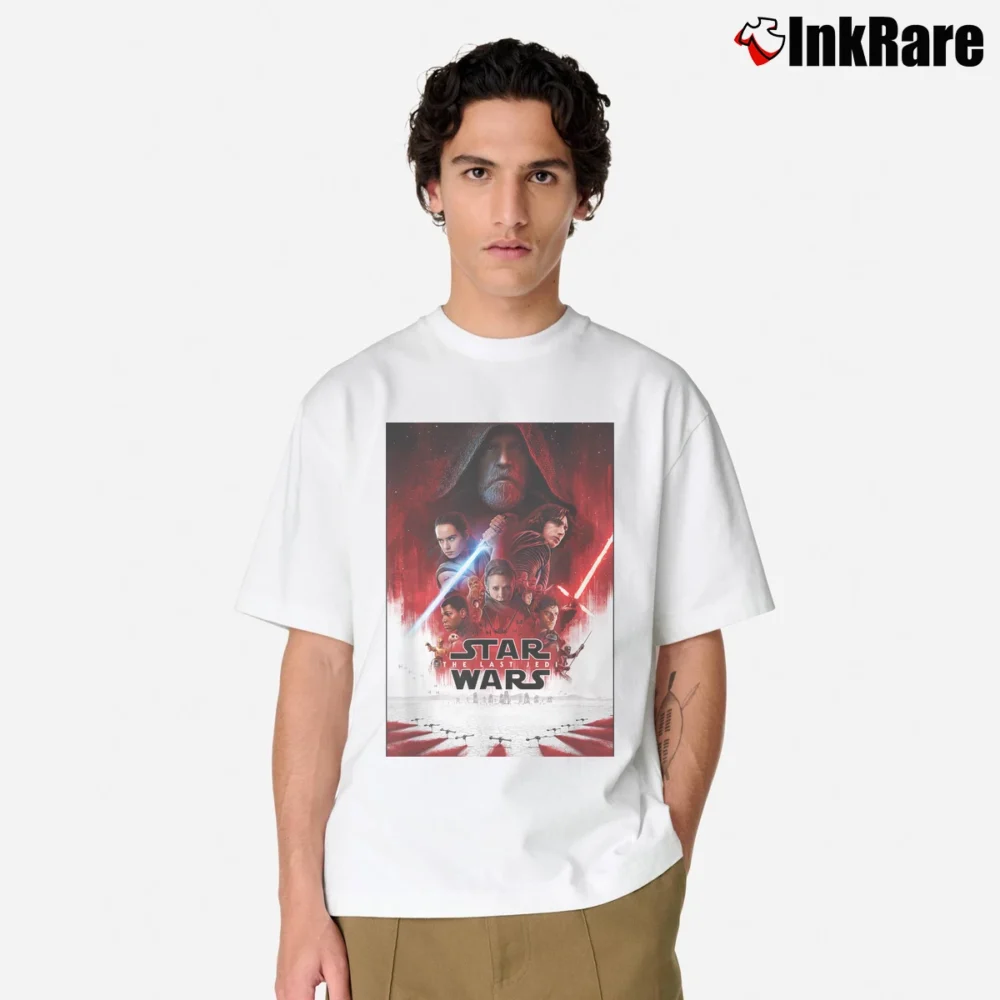 Men’s Star Wars The Last Jedi Poster Classic T-Shirt in white | Soft, Breathable Everyday Wear