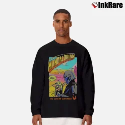Men’s Star Wars The Mandalorian Season 2 Comic Poster Long-Sleeve Shirt in black | Sleek, Lightweight, Year-Round Wear