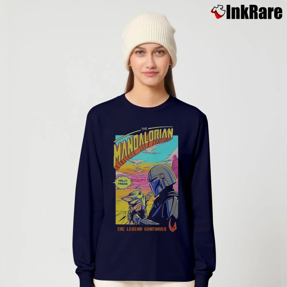 Women’s Star Wars The Mandalorian Season 2 Comic Poster Long-Sleeve Top in navy | Sleek, Versatile, All-Season
