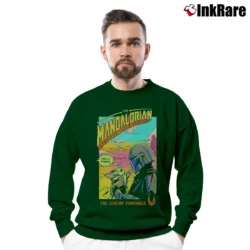 Men’s Star Wars The Mandalorian Season 2 Comic Poster Crewneck Sweatshirt in forest green | Cozy Fabric, Clean Style