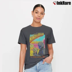 Women’s Star Wars The Mandalorian Season 2 Comic Poster Signature T-Shirt in charcoal | Soft, Flattering Fit