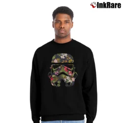 Men’s Star Wars Tropical Stormtrooper Summer Crewneck Sweatshirt in black | Cozy Fabric, Clean Style