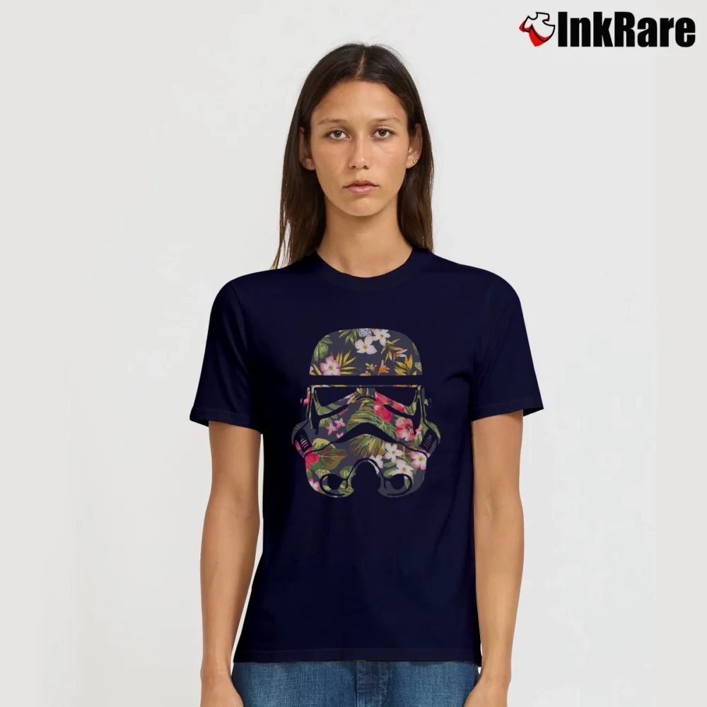 Women’s Star Wars Tropical Stormtrooper Summer Signature T-Shirt in navy | Soft, Flattering Fit