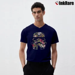 Men’s Star Wars Tropical Stormtrooper Summer V-Neck Tee in navy | Sharp, Breathable, Everyday Staple