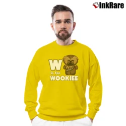 Men’s Star Wars W Is For Wookie Crewneck Sweatshirt in yellow | Cozy Fabric, Clean Style