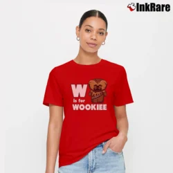 Women’s Star Wars W Is For Wookie Signature T-Shirt in red | Soft, Flattering Fit