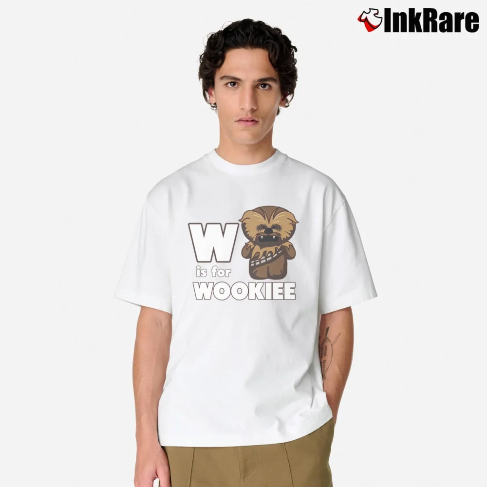Men’s Star Wars W Is For Wookie Classic T-Shirt in white | Soft, Breathable Everyday Wear