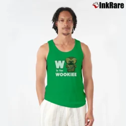Men’s Star Wars W Is For Wookie Tank Top in irish green | Breathable, Active-Friendly Design