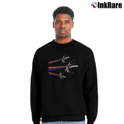 Men’s Star Wars X - Wing LGBT Pride Rainbow Parody Crewneck Sweatshirt in black | Cozy Fabric, Clean Style