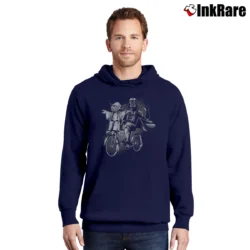 Men’s Star Wars Yoda And Darth Vader Biking Graphic Pullover Hoodie in navy | Cozy, Durable, Modern Fit