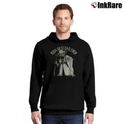 Men’s Star Wars Yoda Best Dad Ever Graphic Pullover Hoodie in black | Cozy, Durable, Modern Fit