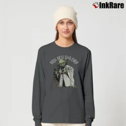 Women’s Star Wars Yoda Best Dad Ever Graphic Long-Sleeve Top in charcoal | Sleek, Versatile, All-Season