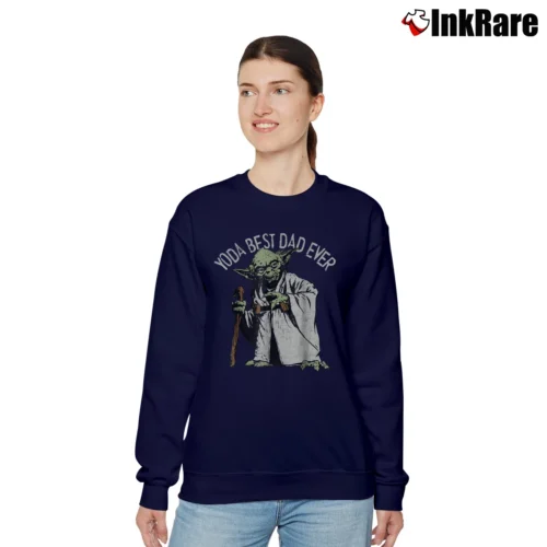 Women’s Star Wars Yoda Best Dad Ever Graphic Relaxed Sweatshirt in navy | Soft, Laid-Back Vibe