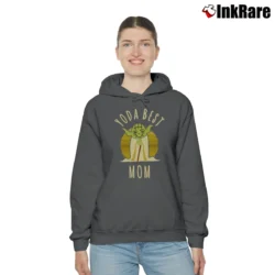 Women’s Star Wars Yoda Best Mom Funny Cartoon Cozy Hoodie in charcoal | Warm, Structured, Stylish