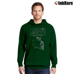Men’s Star Wars Yoda Seagulls Stop It Now Funny Pullover Hoodie in forest green | Cozy, Durable, Modern Fit