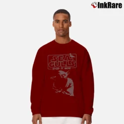 Men’s Star Wars Yoda Seagulls Stop It Now Funny Long-Sleeve Shirt in maroon | Sleek, Lightweight, Year-Round Wear