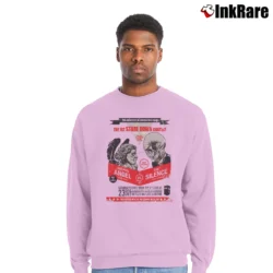 Men’s Stare Down Contest Funny Graphic Crewneck Sweatshirt in light pink | Cozy Fabric, Clean Style