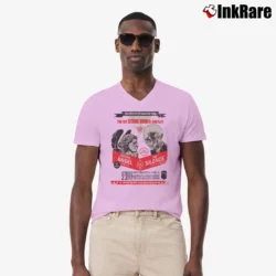 Men’s Stare Down Contest Funny Graphic V-Neck Tee in light pink | Sharp, Breathable, Everyday Staple
