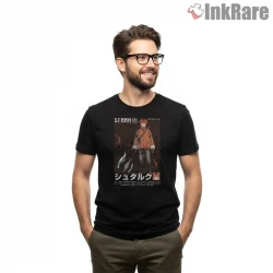 Stark Adventure Poster Line Art Fantasy Anime Shirt on black short sleeve shirt for men graphic tee