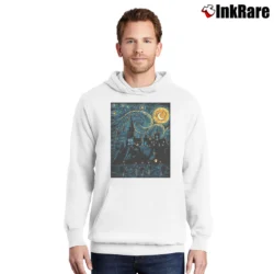 Men’s Starry School Artistic Print Pullover Hoodie in white | Cozy, Durable, Modern Fit