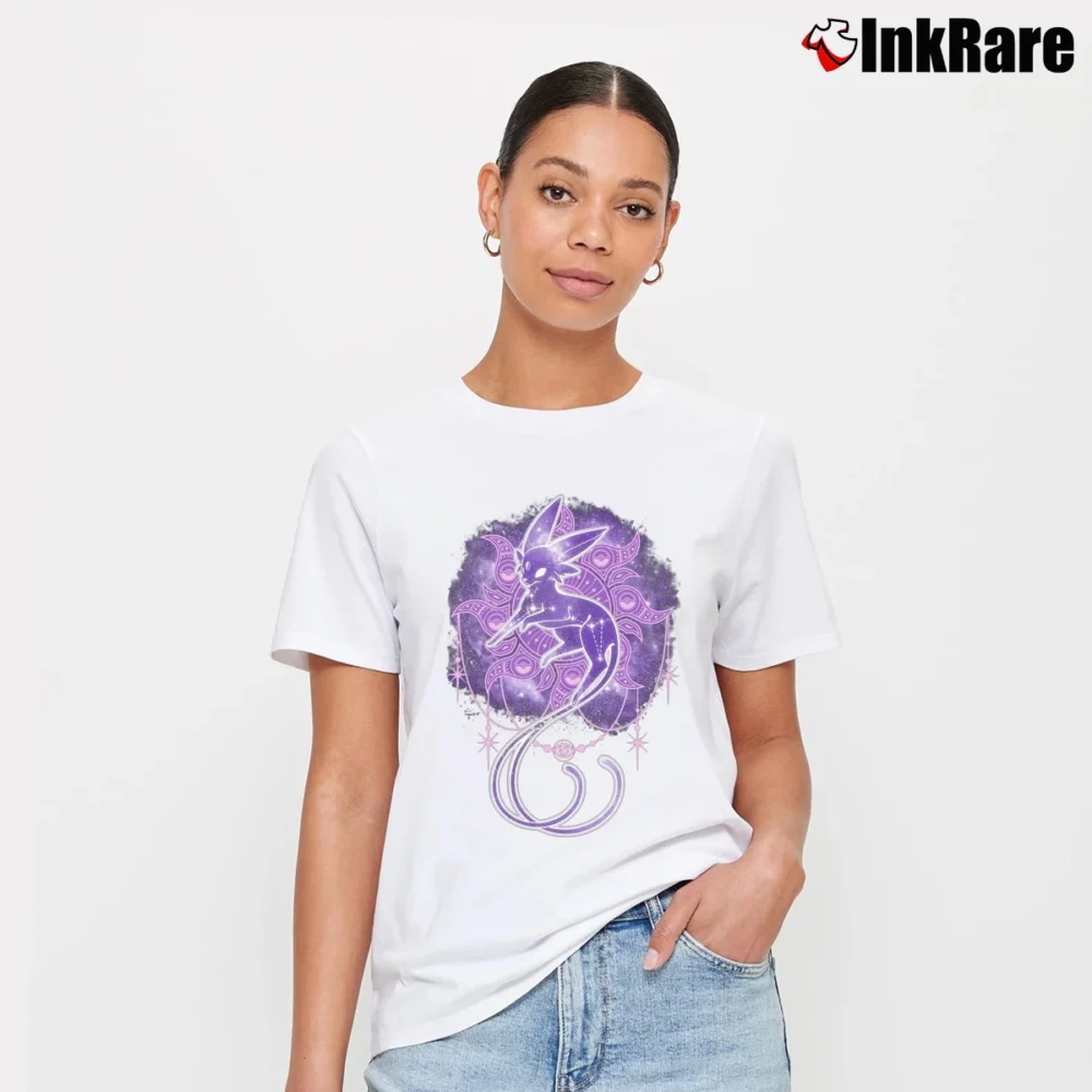 Women’s Starry Sun Back Print Espeon Signature T-Shirt in white | Soft, Flattering Fit