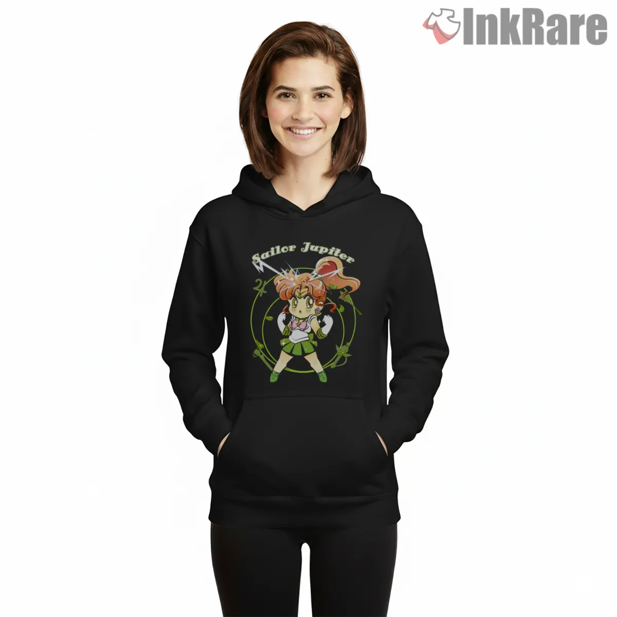 Static Beauty Sailor Jupiter Pop Style Shirt on black hoodie for women graphic tee