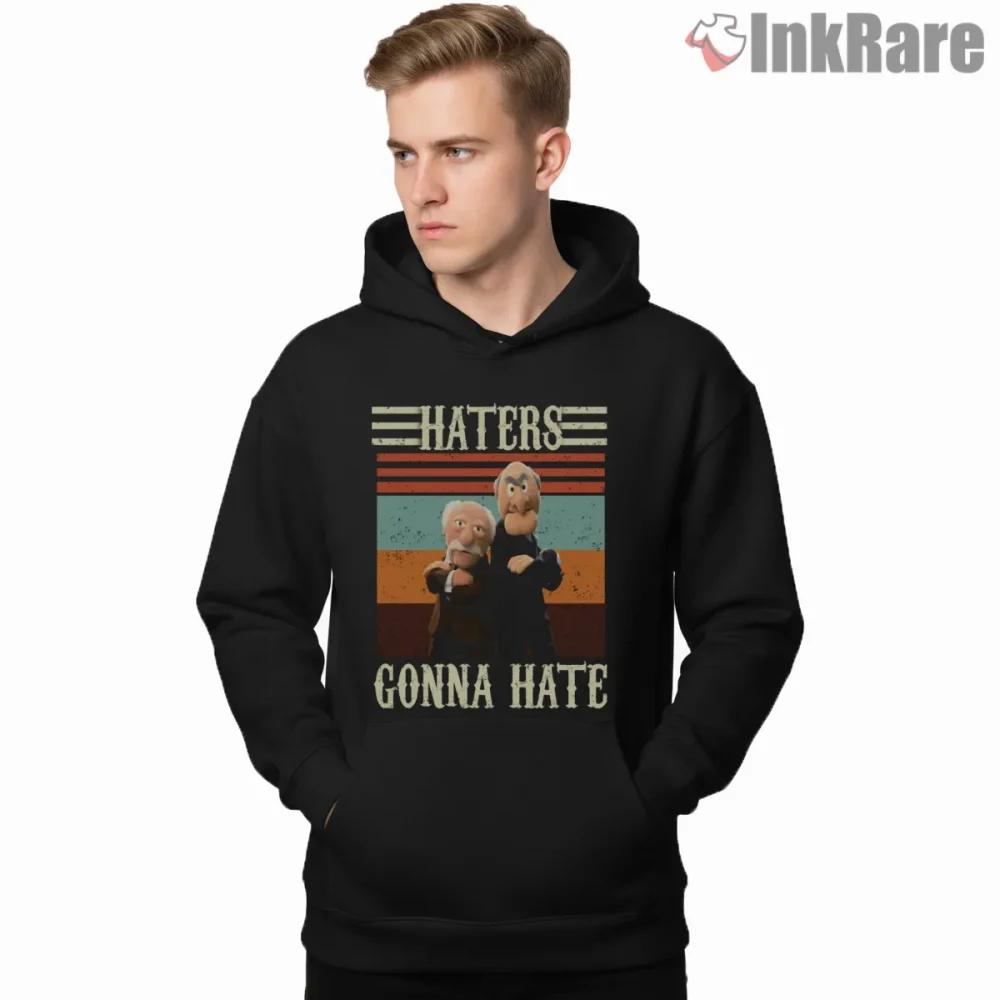 Statler And Waldorf Gonna Hate Meme Vintage Stripe Shirt on black hoodie for men graphic tee