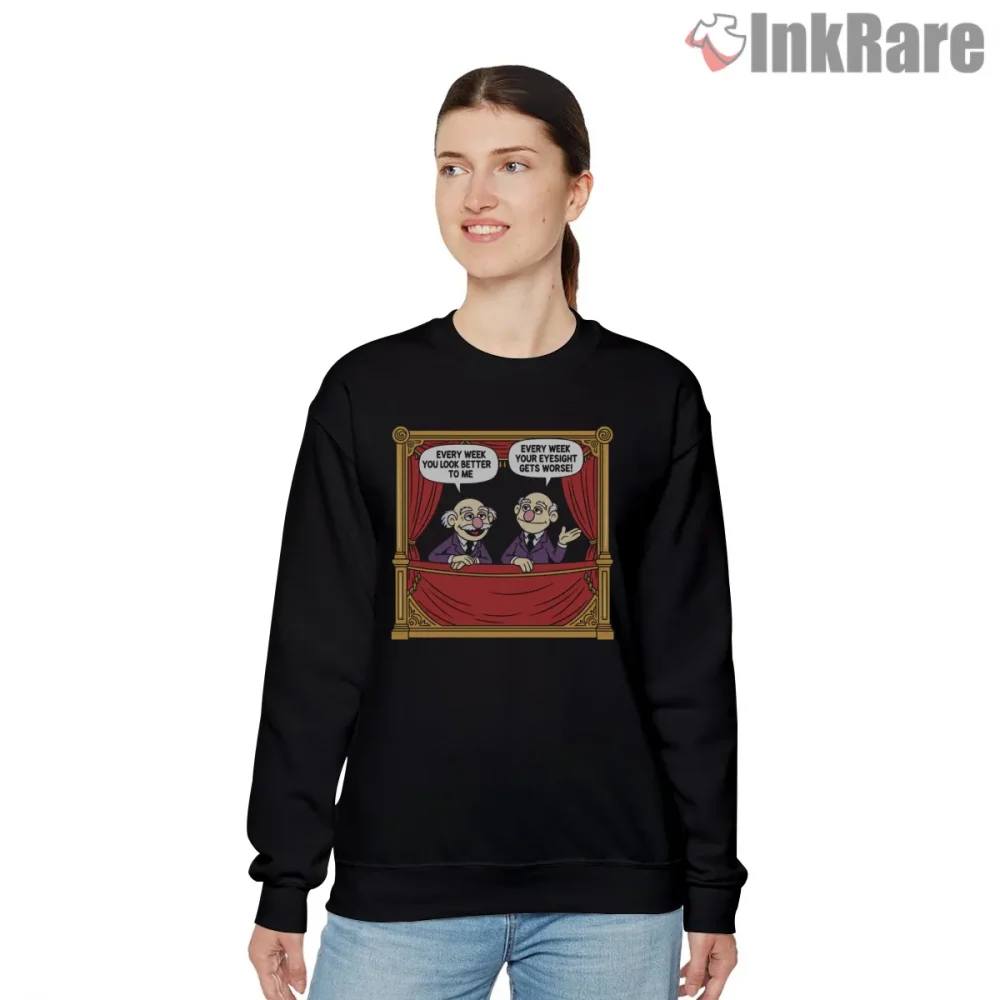 Statler And Waldorf Theater Balcony Funny Dialogue Shirt on graphic shirt for women graphic tee