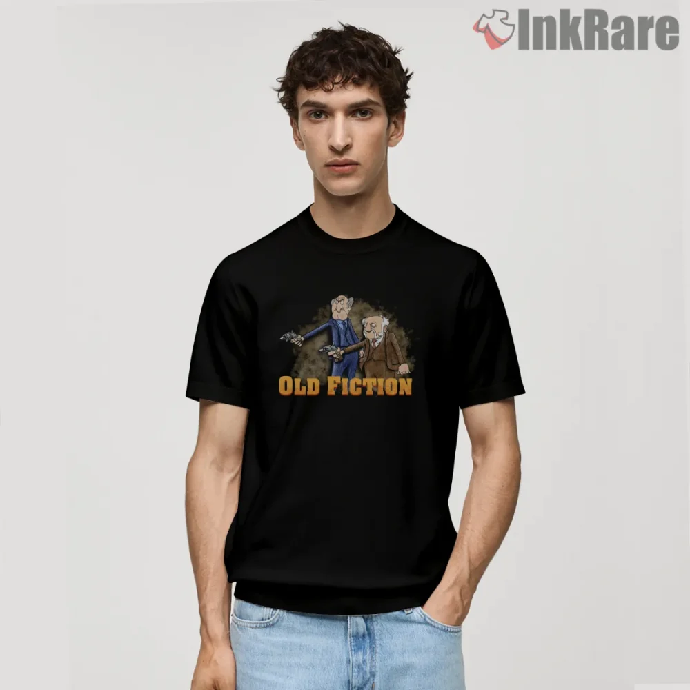 Statler Waldorf Old Fiction Parody Vintage Duo Shirt on black short sleeve shirt for men graphic tee