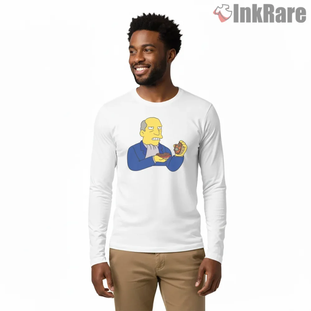 Steamed Hams Principal Skinner Food Scene Shirt on white long sleeve shirt for men graphic tee
