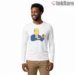 Steamed Hams Principal Skinner Food Scene Shirt on white long sleeve shirt for men graphic tee