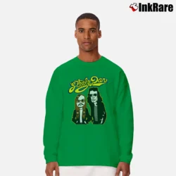 Men’s Steely Dan Jazz Rock Tour Band Long-Sleeve Shirt in irish green | Sleek, Lightweight, Year-Round Wear