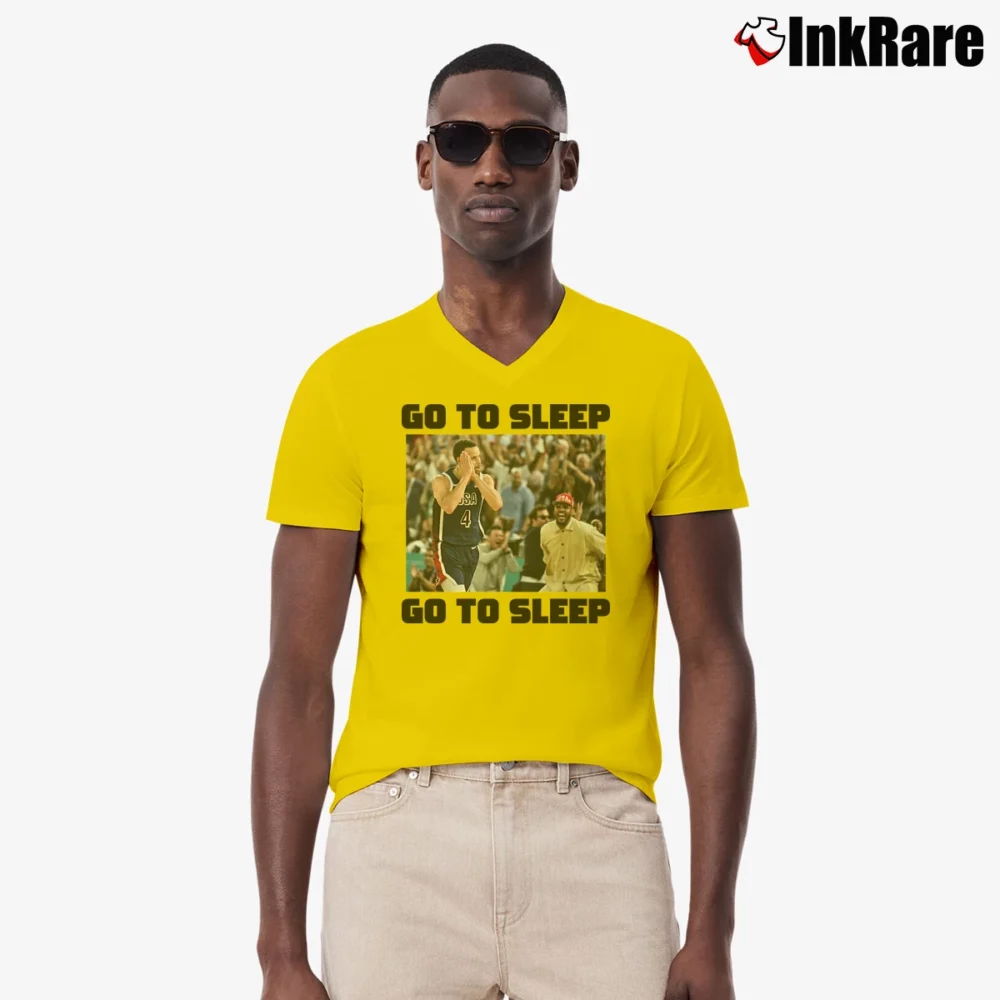 Men’s Stephen Curry Go To Sleep V-Neck Tee in yellow | Sharp, Breathable, Everyday Staple