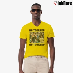 Men’s Stephen Curry Go To Sleep V-Neck Tee in yellow | Sharp, Breathable, Everyday Staple