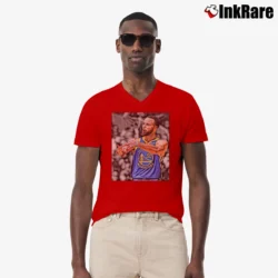 Men’s Stephen Curry Golden State Warriors V-Neck Tee in red | Sharp, Breathable, Everyday Staple