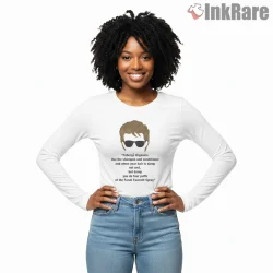 Steve Harrington Retro Hair Icon Portrait Shirt on white long sleeve shirt for women graphic tee