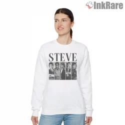 Steve Harrington Vintage Bootleg Character Collage Shirt on graphic shirt for women graphic tee