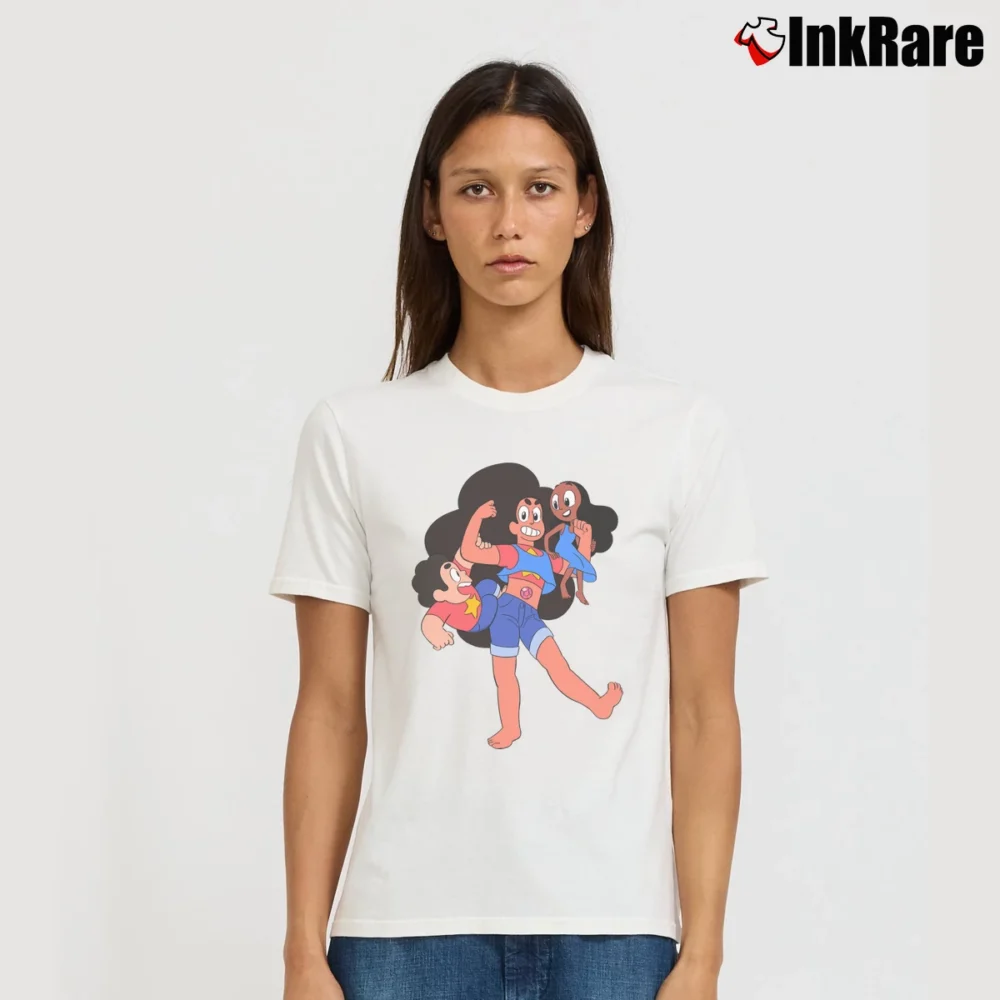 Women’s Steven Universe Stevonnie Cartoon Signature T-Shirt in white | Soft, Flattering Fit