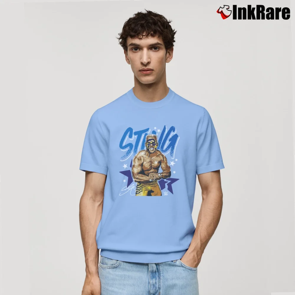 Men’s Sting Old School Wwe Graphic Classic T-Shirt in light blue | Soft, Breathable Everyday Wear