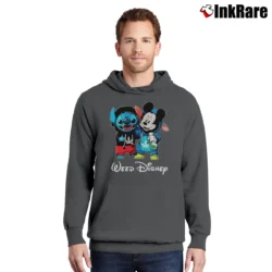 Men’s Stitch And Mickey Mouse Weed Funny Disney Pullover Hoodie in charcoal | Cozy, Durable, Modern Fit