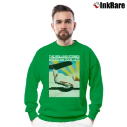 Men’s Stones Touring Party Rolling Stones American Tour 1972 Poster Crewneck Sweatshirt in irish green | Cozy Fabric, Clean Style