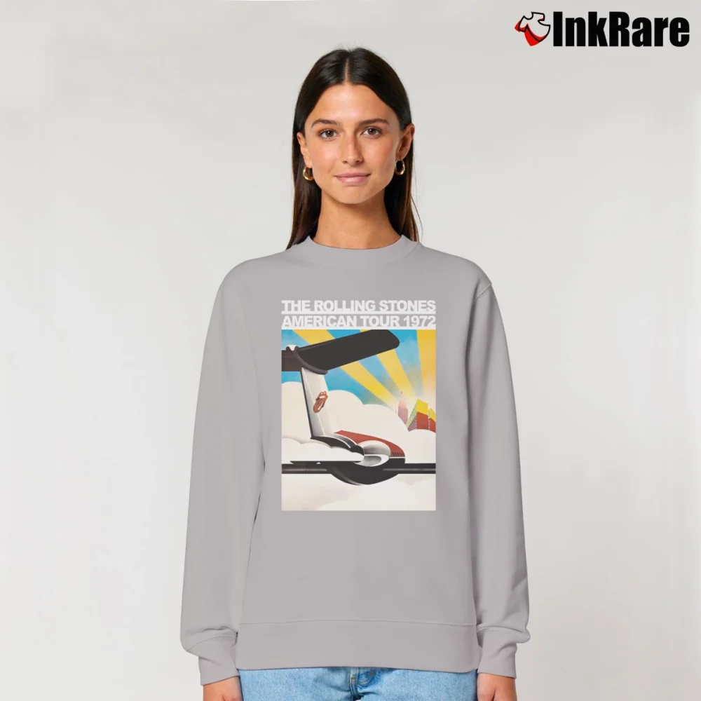 Women’s Stones Touring Party Rolling Stones American Tour 1972 Poster Relaxed Sweatshirt in sport grey | Soft, Laid-Back Vibe