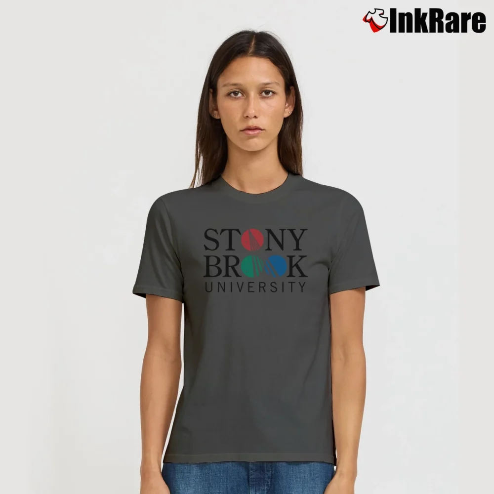 Women’s Stony Brook University Printed Fashion Signature T-Shirt in charcoal | Soft, Flattering Fit