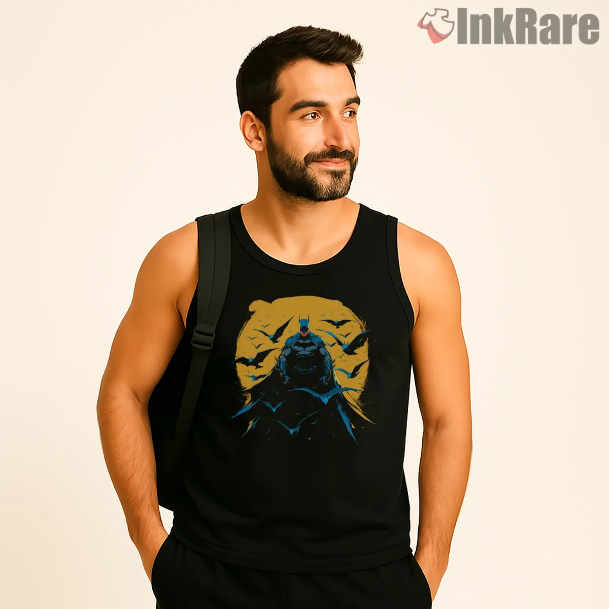Storm Front Yellow Horizon Batman Tank Top Black Storm Front Yellow Horizon Batman Shirt on black tank top for men graphic tee