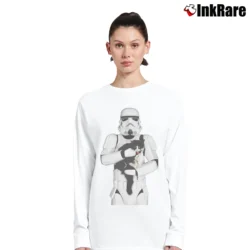 Women’s Stormtrooper Cat Star Wars Parody RE23 Long-Sleeve Top in white | Sleek, Versatile, All-Season