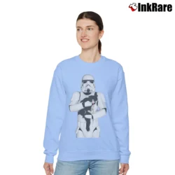 Women’s Stormtrooper Cat Star Wars Parody RE23 Relaxed Sweatshirt in light blue | Soft, Laid-Back Vibe
