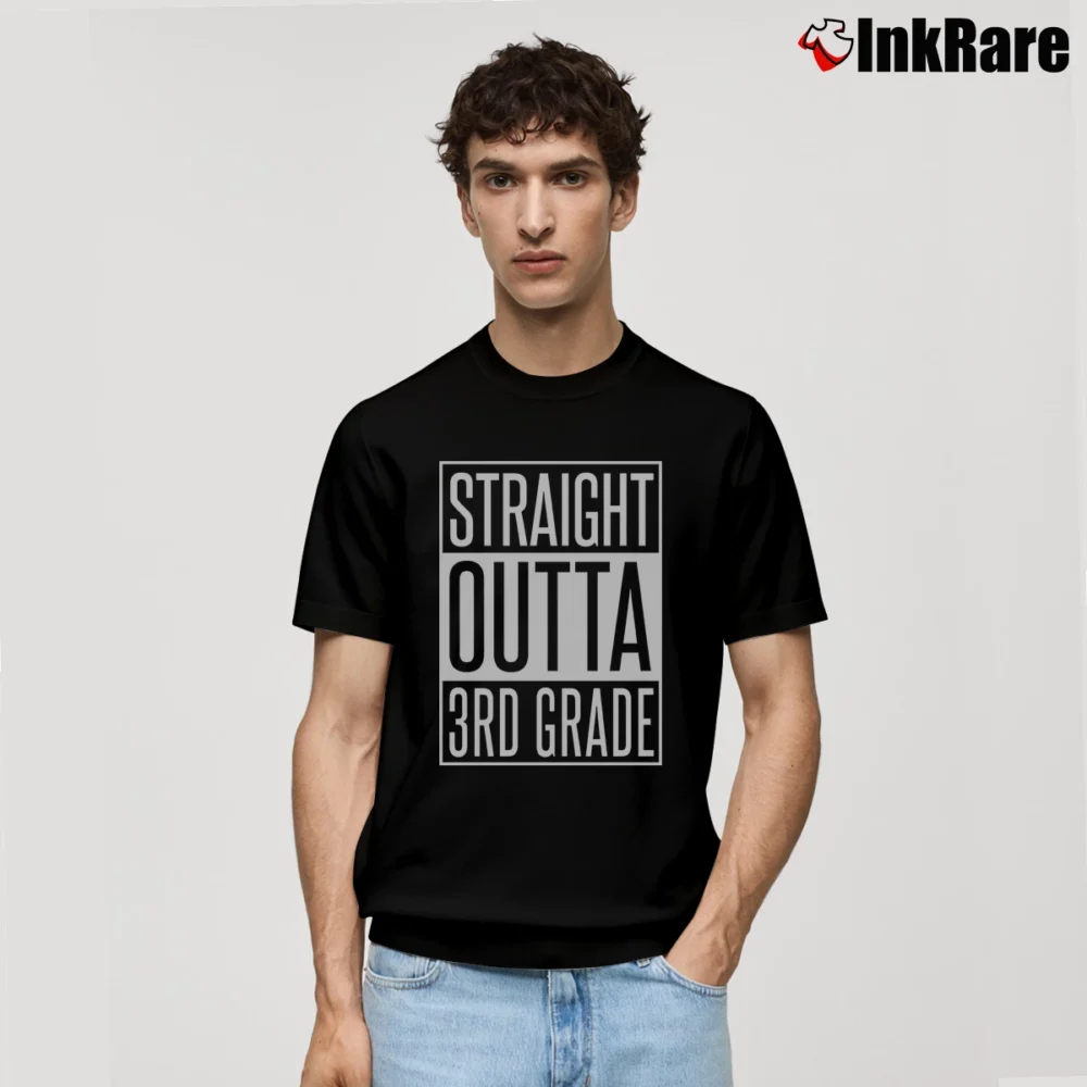 Men’s Straight Outta 3rd Grade Parody Classic T-Shirt in black | Soft, Breathable Everyday Wear