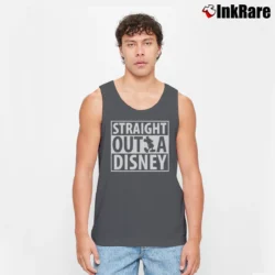 Men’s Straight Outta Disney Mickey Minnie Disneyworld Tank Top in charcoal | Breathable, Active-Friendly Design