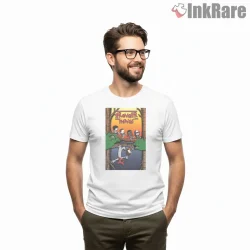 Stranger Things Calvin And Hobbes Upside Down Crossover Shirt on white short sleeve shirt for men graphic tee